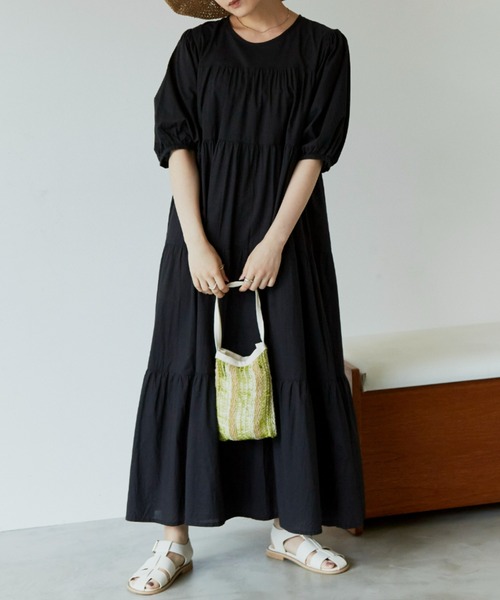 Auntie Rosa Holiday(アンティローザホリデー)の「ティアードボリュームワンピース(ワンピース・レディース・ホワイト/ブラック/ブルー/グリーン・FREE)」の22枚目の写真