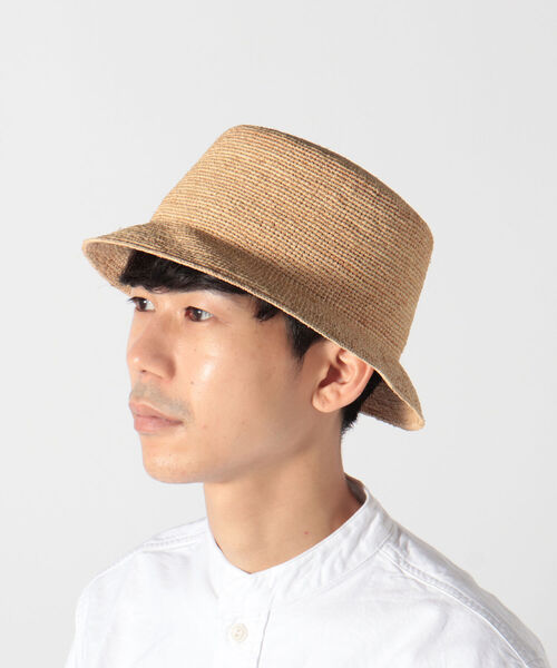 GLOSTER（グロスター）の「ラフィア　バケットハット（ハット・メンズ・ブラック/ベージュ・FREE）」の2枚目の写真