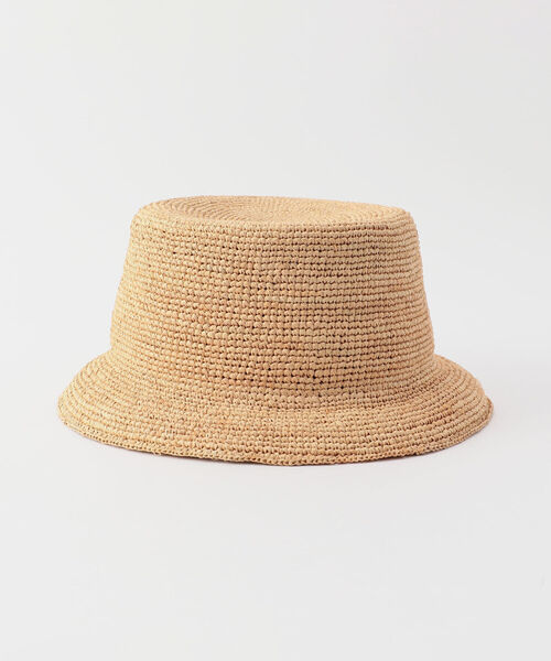 GLOSTER（グロスター）の「ラフィア　バケットハット（ハット・メンズ・ブラック/ベージュ・FREE）」の4枚目の写真