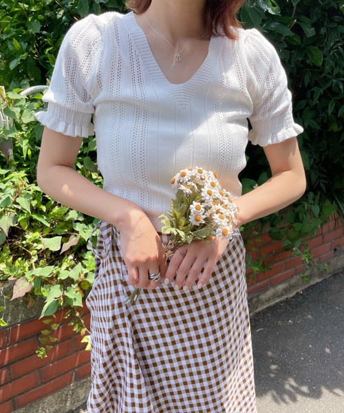 at12:03（アットイチニーゼロサン）の「ギンガムチェックラップスカート（スカート・レディース・ブラック/ブラウン/ブルー・FREE）」の16枚目の写真