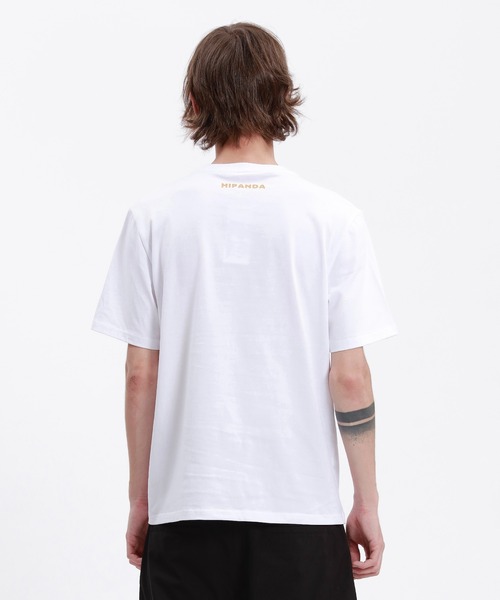 HIPANDA(ハイパンダ)の「HIPANDA ハイパンダ メンズ 3匹モチーフ ゴールドプリント 半袖Tシャツ(Tシャツ/カットソー・メンズ・ホワイト/ブラック・SMALL/XX-LARGE/LARGE/X-LARGE/MEDIUM)」の4枚目の写真