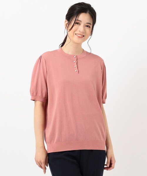 J.PRESS Ladies(J.プレス レディス)の「【洗える】レーヨンストレッチ ニットブラウス(ニット/セーター・レディース・スモーキーグリーン系/ネイビー系/ピンク系/ベージュ系・SMALL)」の7枚目の写真