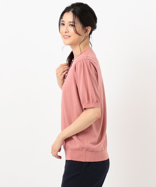 J.PRESS Ladies(J.プレス レディス)の「【洗える】レーヨンストレッチ ニットブラウス(ニット/セーター・レディース・スモーキーグリーン系/ネイビー系/ピンク系/ベージュ系・SMALL)」の6枚目の写真