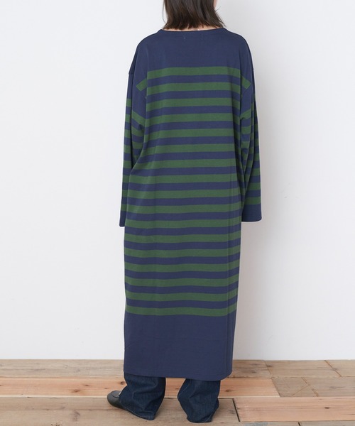 U.S. POLO ASSN.（ユーエスポロアッスン）の「U.S. POLO ASSN. /ユーエスポロアッスン 別注 ワンポイント刺繍ロゴ パネルボーダー長袖ワンピース（ワンピース・レディース・ネイビー/ブラック/ベージュ/ブラウン・FREE）」の9枚目の写真