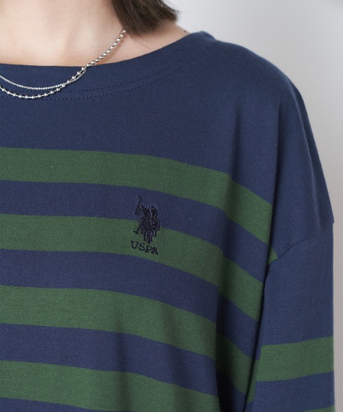 U.S. POLO ASSN.（ユーエスポロアッスン）の「U.S. POLO ASSN. /ユーエスポロアッスン 別注 ワンポイント刺繍ロゴ パネルボーダー長袖ワンピース（ワンピース・レディース・ネイビー/ブラック/ベージュ/ブラウン・FREE）」の19枚目の写真