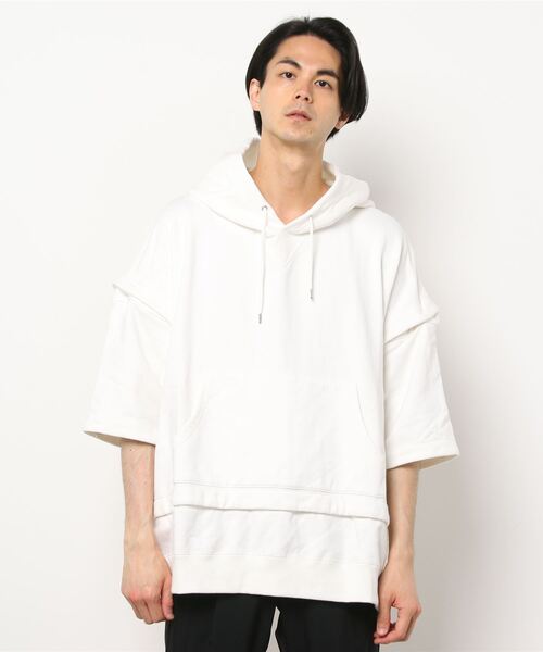 ANREALAGE（アンリアレイジ）の「ANREALAGE×EXIT ANREALAGEXIT BLOCK HOODIE WITH PAR（パーカー・メンズ・ホワイト・LARGE/MEDIUM）」の2枚目の写真