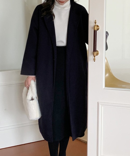 セール】オーバーサイズノーカラーコート（ノーカラーコート