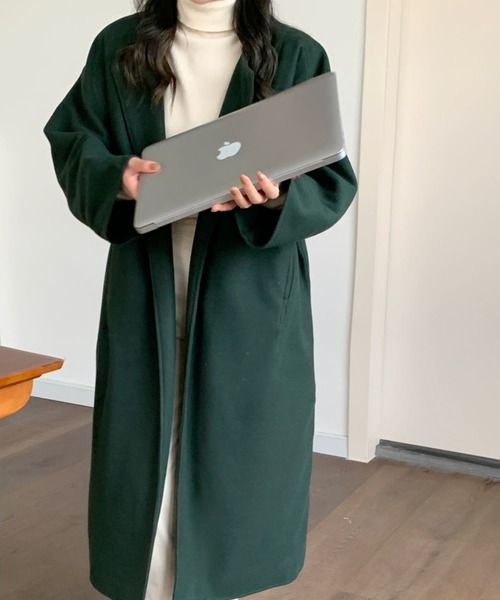 セール】オーバーサイズノーカラーコート（ノーカラーコート