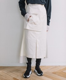 プリーツミックスツイルスカート