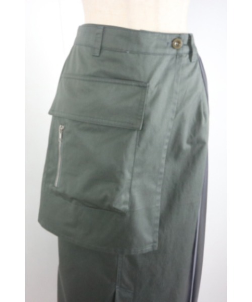 AULA AILA（アウラアイラ）の「プリーツミックスツイルスカート（スカート・レディース・ブラック/カーキ/アイボリー・1/0）」の21枚目の写真