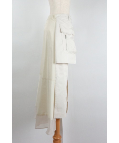 AULA AILA（アウラアイラ）の「プリーツミックスツイルスカート（スカート・レディース・ブラック/カーキ/アイボリー・1/0）」の14枚目の写真