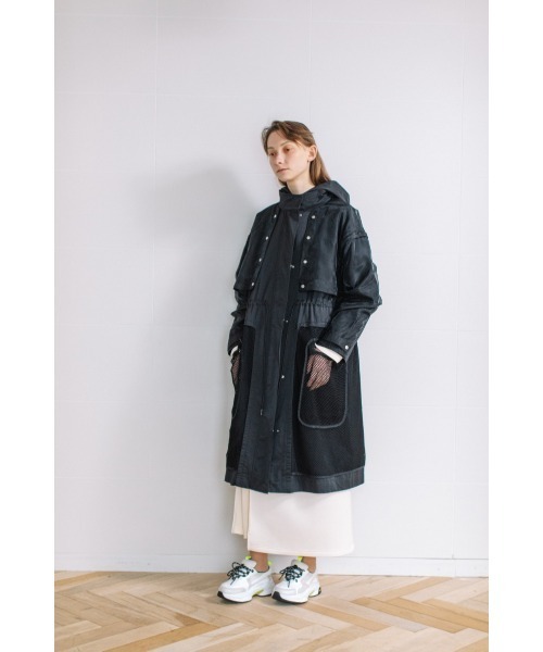 AULA AILA（アウラアイラ）の「プリーツミックスツイルスカート（スカート・レディース・ブラック/カーキ/アイボリー・1/0）」の5枚目の写真