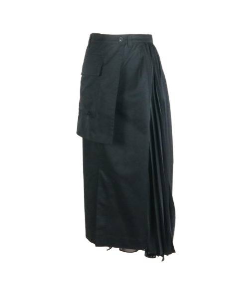 AULA AILA（アウラアイラ）の「プリーツミックスツイルスカート（スカート・レディース・ブラック/カーキ/アイボリー・1/0）」の13枚目の写真