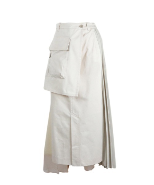 AULA AILA（アウラアイラ）の「プリーツミックスツイルスカート（スカート・レディース・ブラック/カーキ/アイボリー・1/0）」の18枚目の写真