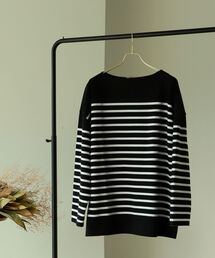 BEAMS LIGHTS | BEAMS LIGHTS / ボーダー ボートネック Tシャツ(Tシャツ/カットソー)