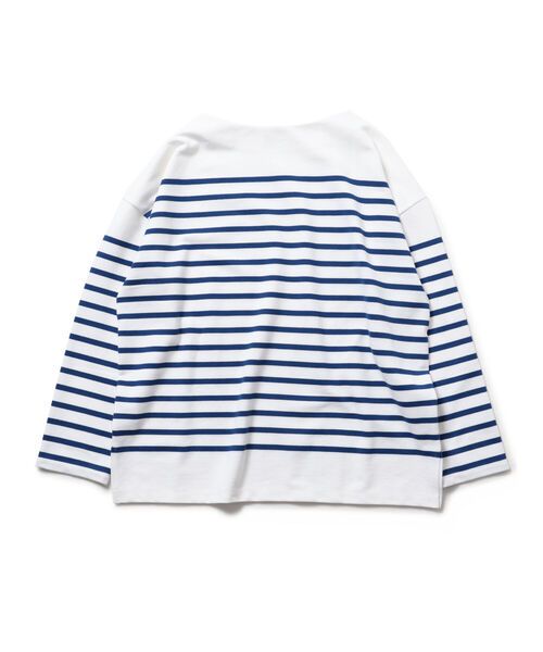 BEAMS LIGHTS(ビームスライツ)の「BEAMS LIGHTS / ボーダー ボートネック Tシャツ(Tシャツ/カットソー・メンズ・ホワイト×ブルー/ブラック×ホワイト・2/3/1)」の7枚目の写真