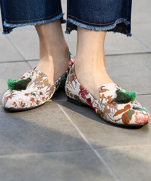 チチカカ（チチカカ）の「エスニックローファーシューズ（ローファー・レディース・ベージュ/ネイビー/オフホワイト・MEDIUM/LARGE）」の7枚目の写真