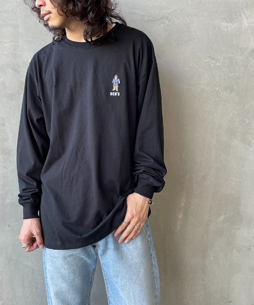 BEN DAVIS（ベンデイビス）の「[BEN DAVIS/ベンデイビス] MINI GORILLA刺繍 ロングスリーブTシャツ（Tシャツ/カットソー・レディース・ホワイト/ダークグリーン/ブラック・M/XL/L）」の9枚目の写真