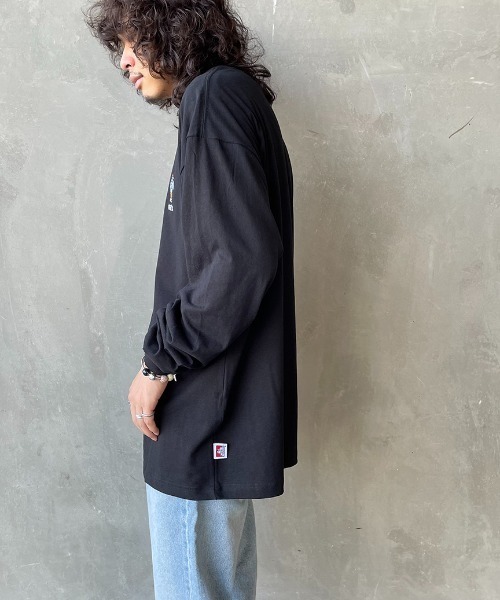 BEN DAVIS（ベンデイビス）の「[BEN DAVIS/ベンデイビス] MINI GORILLA刺繍 ロングスリーブTシャツ（Tシャツ/カットソー・レディース・ホワイト/ダークグリーン/ブラック・M/XL/L）」の4枚目の写真