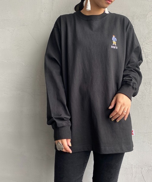 BEN DAVIS（ベンデイビス）の「[BEN DAVIS/ベンデイビス] MINI GORILLA刺繍 ロングスリーブTシャツ（Tシャツ/カットソー・レディース・ホワイト/ダークグリーン/ブラック・M/XL/L）」の22枚目の写真