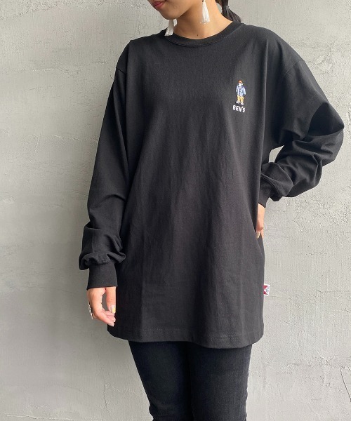 BEN DAVIS（ベンデイビス）の「[BEN DAVIS/ベンデイビス] MINI GORILLA刺繍 ロングスリーブTシャツ（Tシャツ/カットソー・レディース・ホワイト/ダークグリーン/ブラック・M/XL/L）」の15枚目の写真