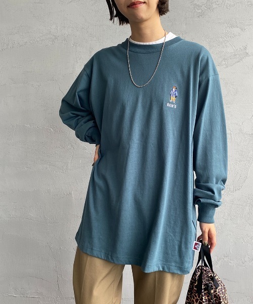 BEN DAVIS（ベンデイビス）の「[BEN DAVIS/ベンデイビス] MINI GORILLA刺繍 ロングスリーブTシャツ（Tシャツ/カットソー・レディース・ホワイト/ダークグリーン/ブラック・M/XL/L）」の10枚目の写真