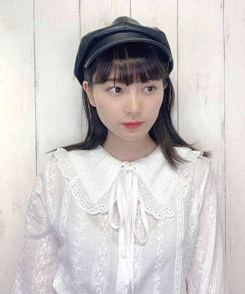 paravion(パラビオン)の「K/レザーキャスケット(キャスケット・レディース・ブラック/ベージュ・ONESIZE)」の4枚目の写真