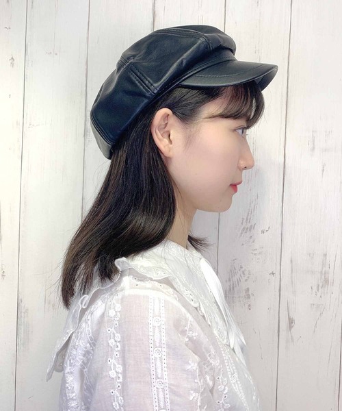 paravion(パラビオン)の「K/レザーキャスケット(キャスケット・レディース・ブラック/ベージュ・ONESIZE)」の5枚目の写真