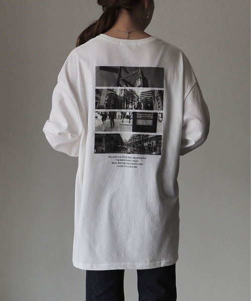 Riberry（リベリー）の「バックフォトプリントロンT（Tシャツ/カットソー・レディース・オフホワイト/スミクロ・FREE）」の11枚目の写真