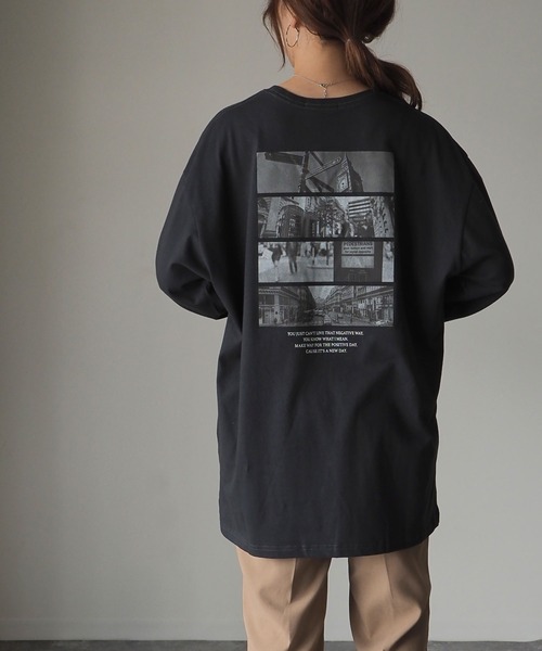 Riberry（リベリー）の「バックフォトプリントロンT（Tシャツ/カットソー・レディース・オフホワイト/スミクロ・FREE）」の14枚目の写真