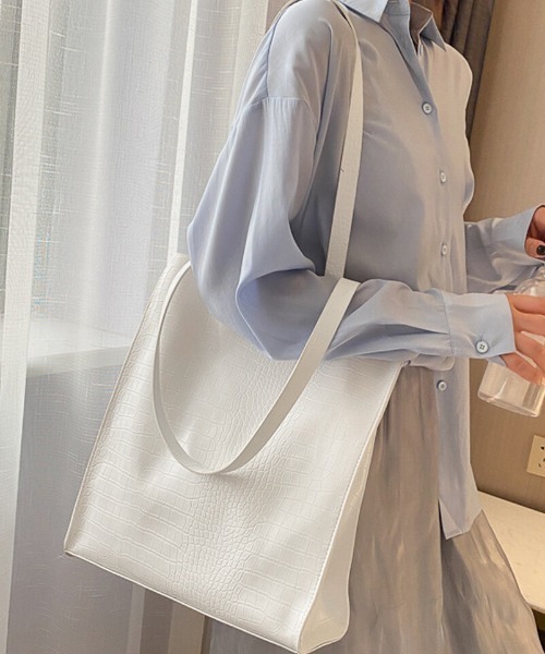 SFW（エスエフダブリュー）の「トートバッグ クロコダイル柄（トートバッグ・レディース・ホワイト/ブラック/パープル/ミント・FREE）」の2枚目の写真