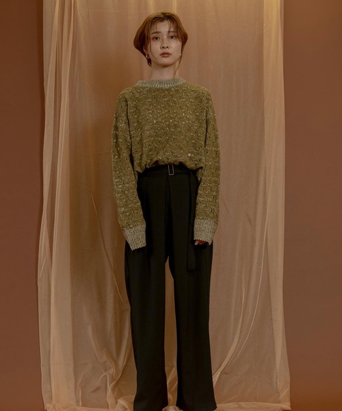 lawgy（ラウジー）の「mix color button knit（ニット/セーター・レディース・ベージュ/ブラウン/グリーン・FREE）」の10枚目の写真