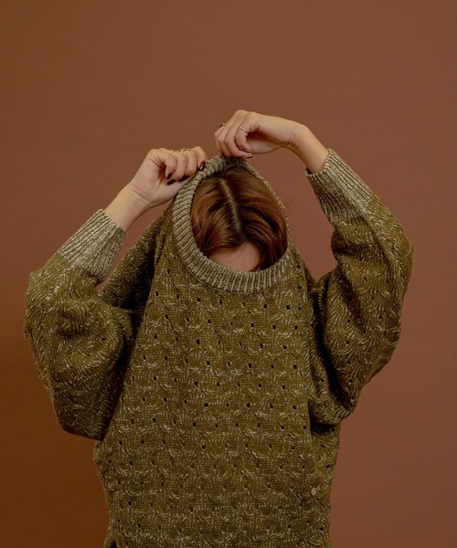 lawgy（ラウジー）の「mix color button knit（ニット/セーター・レディース・ベージュ/ブラウン/グリーン・FREE）」の11枚目の写真