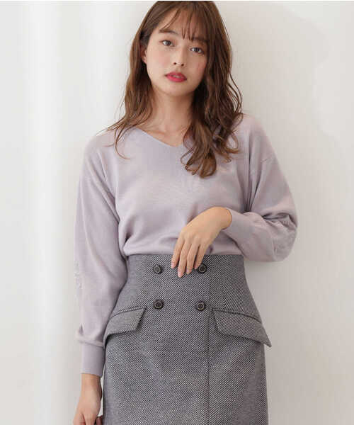 PROPORTION BODY DRESSING（プロポーションボディドレッシング）の「スリーブエンブロイダリーＫＴＰＯ / 1211270014（ニット/セーター・レディース・ホワイト系その他/グレー/ブラウン・FREE）」の19枚目の写真