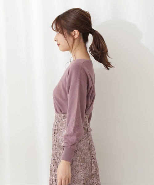 PROPORTION BODY DRESSING（プロポーションボディドレッシング）の「スリーブエンブロイダリーＫＴＰＯ / 1211270014（ニット/セーター・レディース・ホワイト系その他/グレー/ブラウン・FREE）」の16枚目の写真