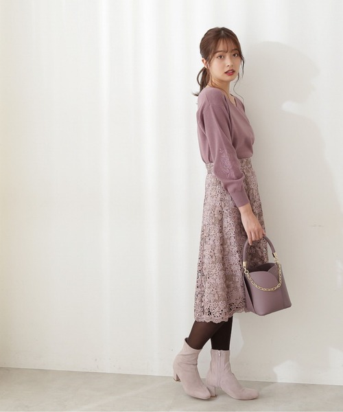 PROPORTION BODY DRESSING（プロポーションボディドレッシング）の「スリーブエンブロイダリーＫＴＰＯ / 1211270014（ニット/セーター・レディース・ホワイト系その他/グレー/ブラウン・FREE）」の17枚目の写真