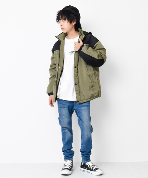 RAT EFFECT(ラットエフェクト)の「中綿切替ジャケット(ブルゾン・キッズ・ブラック/ベージュ/カーキ・120/130/140/150/160)」の7枚目の写真