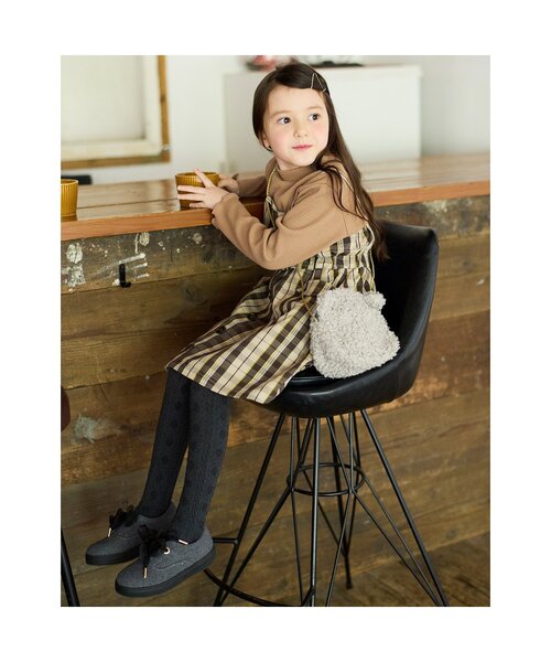 BREEZE（ブリーズ）の「/ドットケーブルタイツ（タイツ/ストッキング・キッズ・ライトグレー/ブラウン/チャコール・80/140/100/120）」の4枚目の写真