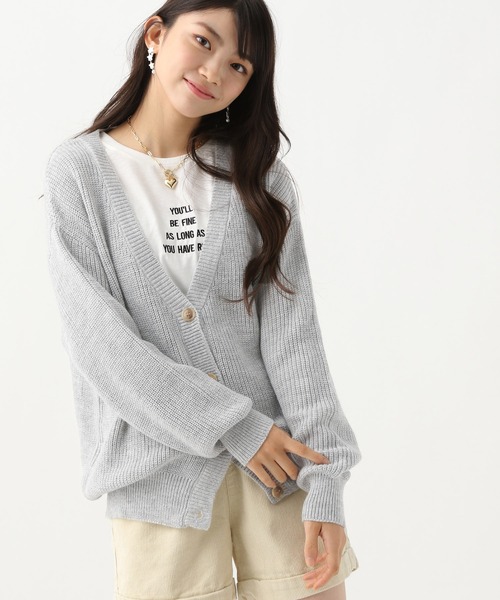 repipi armario（レピピ アルマリオ）の「アゼニットコクーンカーディガン（カーディガン/ボレロ・キッズ・ブラック/グレー/オレンジ・SMALL/MEDIUM）」の6枚目の写真