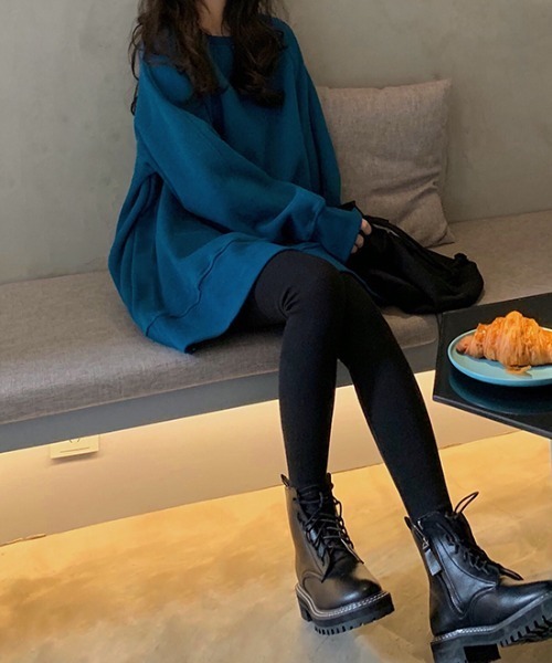 Diosfront（ディオスフロント）の「オーバーサイズ裏起毛トレーナー（スウェット・レディース・グリーン/ブルー/イエロー/ピンク・FREE）」の21枚目の写真