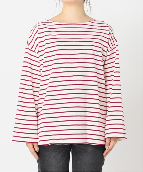 Simplicite（サンプリシテ）の「バスクボーダースリットプルオーバー（Tシャツ/カットソー・レディース・ブラック/ピンク・FREE）」の19枚目の写真