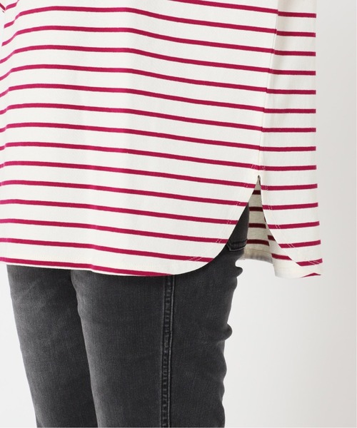 Simplicite（サンプリシテ）の「バスクボーダースリットプルオーバー（Tシャツ/カットソー・レディース・ブラック/ピンク・FREE）」の14枚目の写真