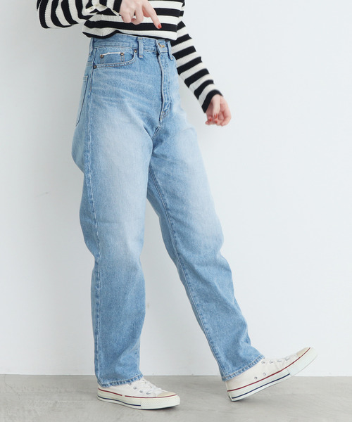 My Fav. CHILD WOMAN（マイファブチャイルドウーマン）の「14ozセルビッチデニム　ゆるスリムパンツ（デニムパンツ・レディース・サックスブルー・37/35/38/36）」の11枚目の写真