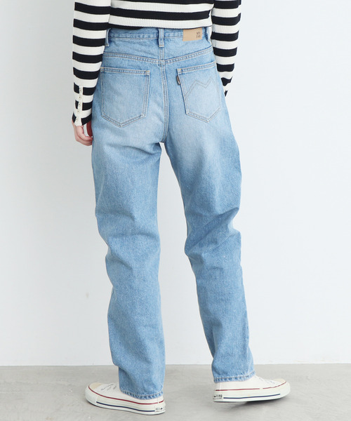 My Fav. CHILD WOMAN（マイファブチャイルドウーマン）の「14ozセルビッチデニム　ゆるスリムパンツ（デニムパンツ・レディース・サックスブルー・37/35/38/36）」の2枚目の写真