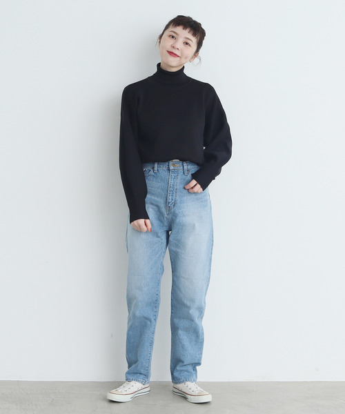 My Fav. CHILD WOMAN（マイファブチャイルドウーマン）の「14ozセルビッチデニム　ゆるスリムパンツ（デニムパンツ・レディース・サックスブルー・37/35/38/36）」の19枚目の写真