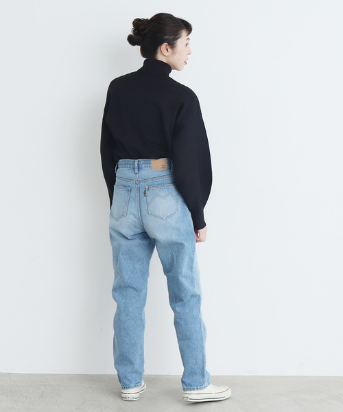 My Fav. CHILD WOMAN（マイファブチャイルドウーマン）の「14ozセルビッチデニム　ゆるスリムパンツ（デニムパンツ・レディース・サックスブルー・37/35/38/36）」の12枚目の写真