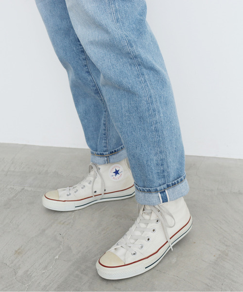 My Fav. CHILD WOMAN（マイファブチャイルドウーマン）の「14ozセルビッチデニム　ゆるスリムパンツ（デニムパンツ・レディース・サックスブルー・37/35/38/36）」の4枚目の写真