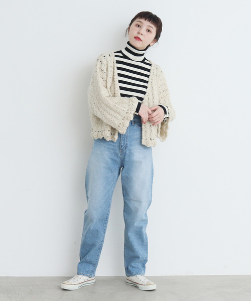 My Fav. CHILD WOMAN（マイファブチャイルドウーマン）の「14ozセルビッチデニム　ゆるスリムパンツ（デニムパンツ・レディース・サックスブルー・37/35/38/36）」の9枚目の写真