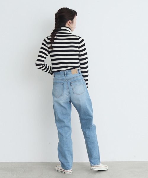 My Fav. CHILD WOMAN（マイファブチャイルドウーマン）の「14ozセルビッチデニム　ゆるスリムパンツ（デニムパンツ・レディース・サックスブルー・37/35/38/36）」の5枚目の写真