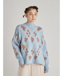 FURFUR（ファーファー）の「フラワーグリッドセーター（ニット